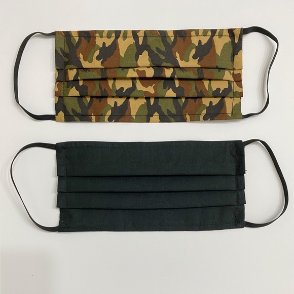 REVERSIBLE Camouflage Print Pleated Face Mask - Picture 3 of 4